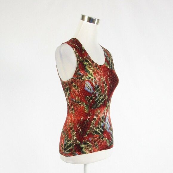 Red and black snake silk MAGASCHONI vest sweater M - Picture 3 of 8